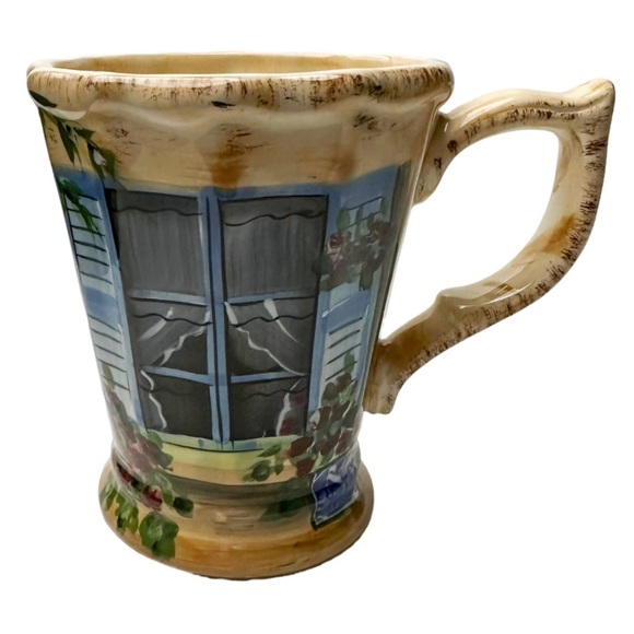 Hand Painted Rue de Paris Coffee Mug Cup Planter - Picture 2 of 9